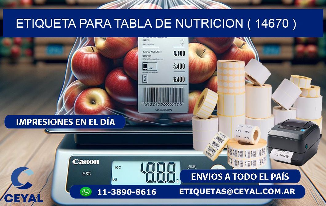 ETIQUETA PARA TABLA DE NUTRICION ( 14670 )