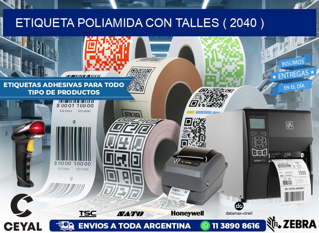 ETIQUETA POLIAMIDA CON TALLES ( 2040 )