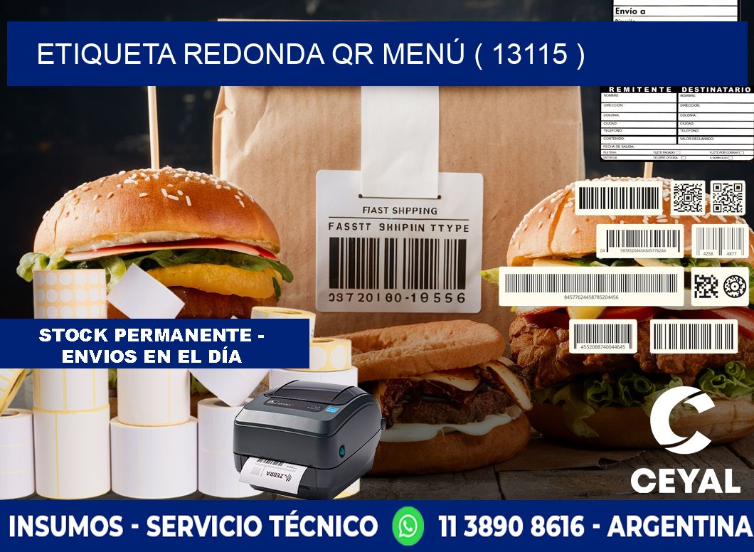 ETIQUETA REDONDA QR MENÚ ( 13115 )