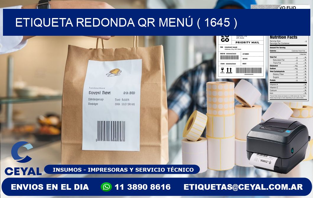 ETIQUETA REDONDA QR MENÚ ( 1645 )