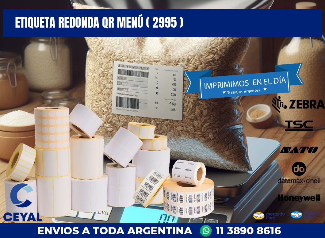 ETIQUETA REDONDA QR MENÚ ( 2995 )