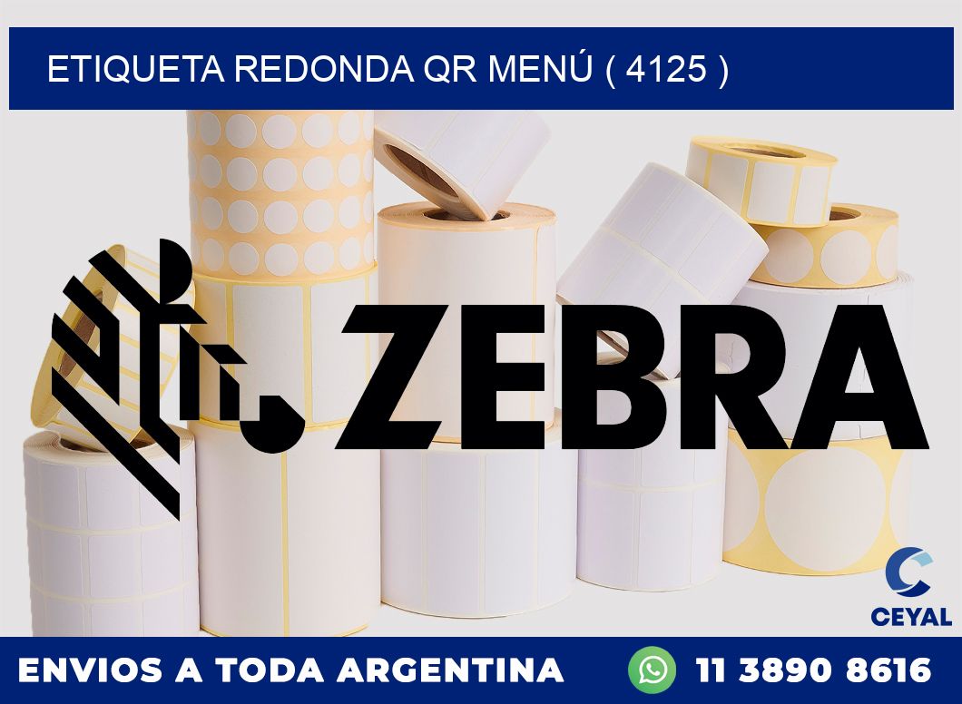 ETIQUETA REDONDA QR MENÚ ( 4125 )