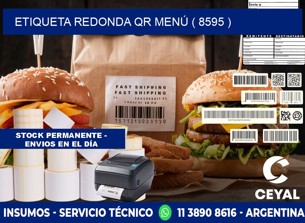 ETIQUETA REDONDA QR MENÚ ( 8595 )