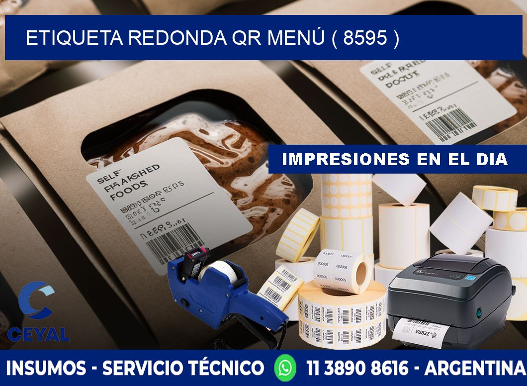 ETIQUETA REDONDA QR MENÚ ( 8595 )