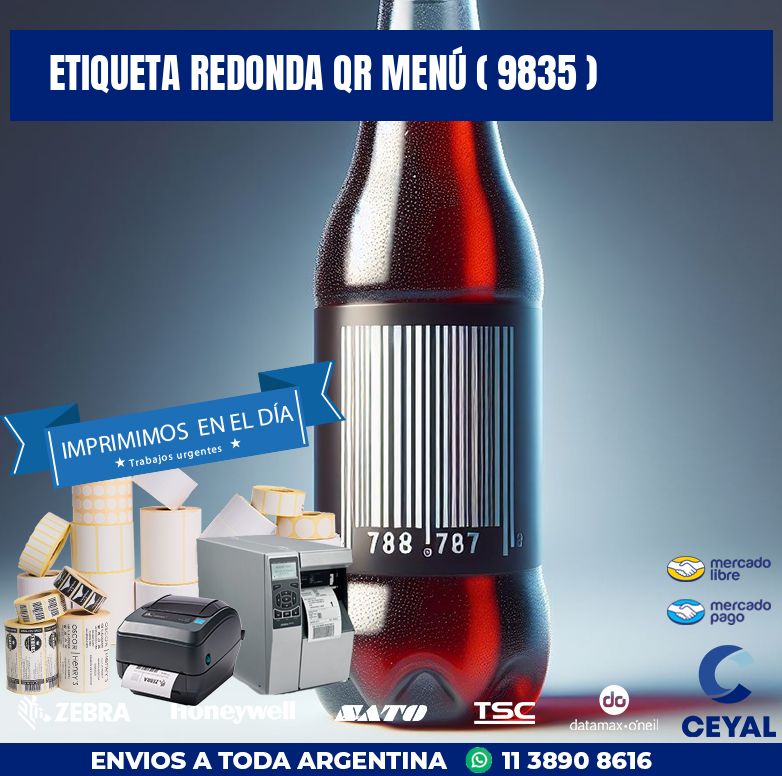 ETIQUETA REDONDA QR MENÚ ( 9835 )
