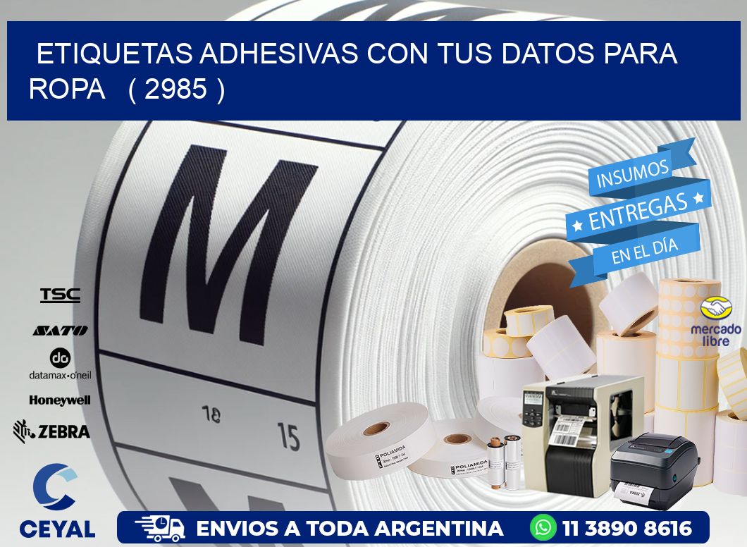 ETIQUETAS ADHESIVAS CON TUS DATOS PARA ROPA   ( 2985 )
