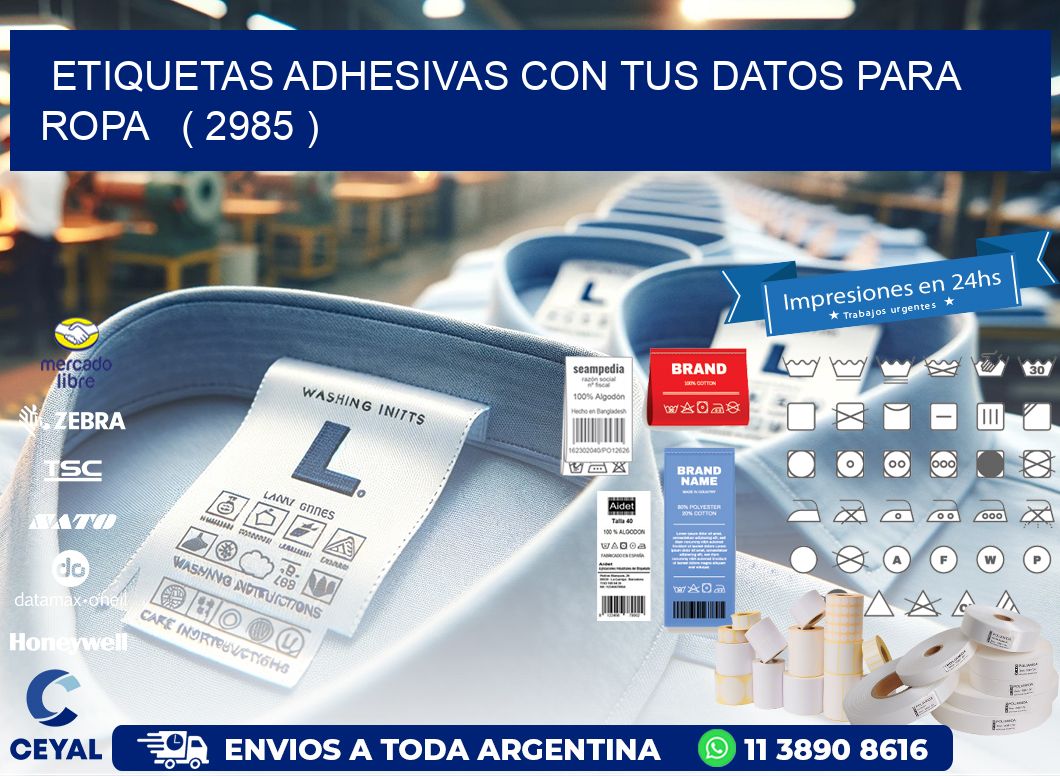 ETIQUETAS ADHESIVAS CON TUS DATOS PARA ROPA   ( 2985 )