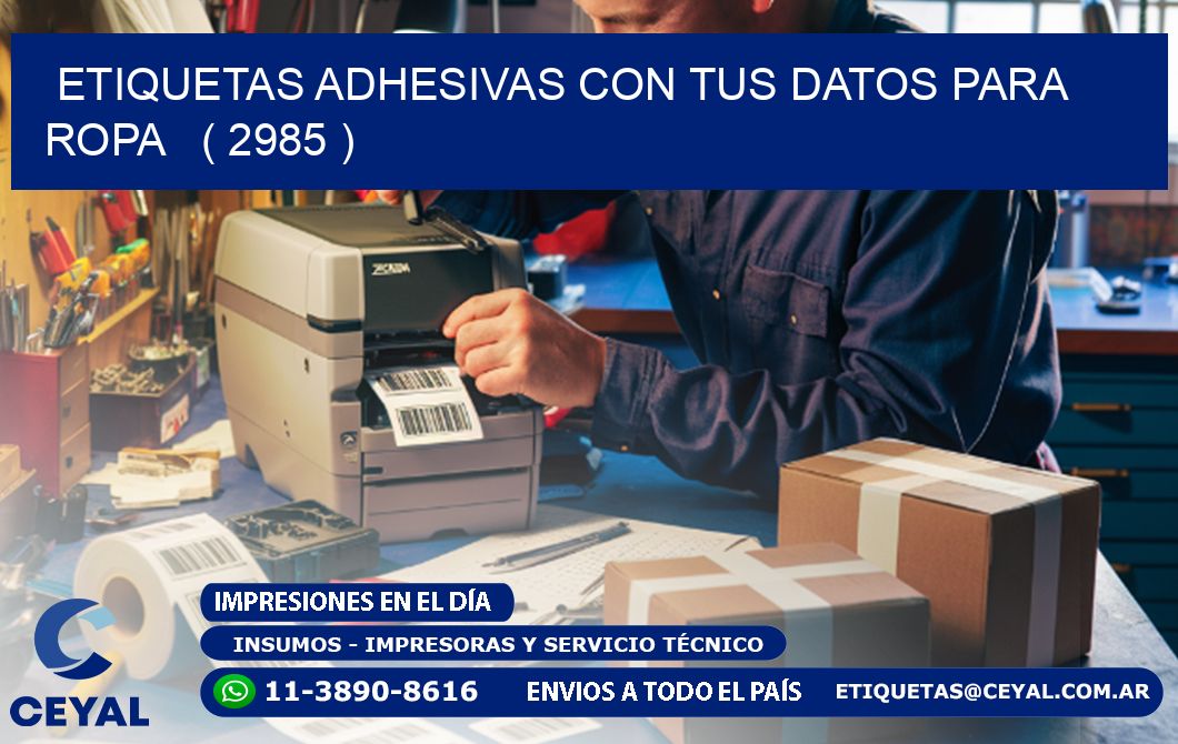 ETIQUETAS ADHESIVAS CON TUS DATOS PARA ROPA   ( 2985 )