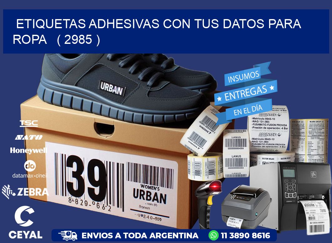 ETIQUETAS ADHESIVAS CON TUS DATOS PARA ROPA   ( 2985 )