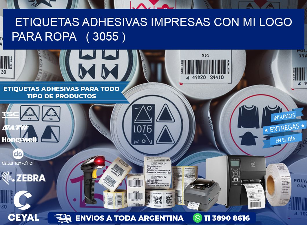 ETIQUETAS ADHESIVAS IMPRESAS CON MI LOGO PARA ROPA   ( 3055 )