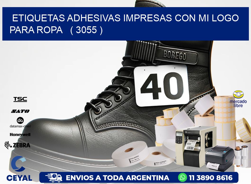 ETIQUETAS ADHESIVAS IMPRESAS CON MI LOGO PARA ROPA   ( 3055 )