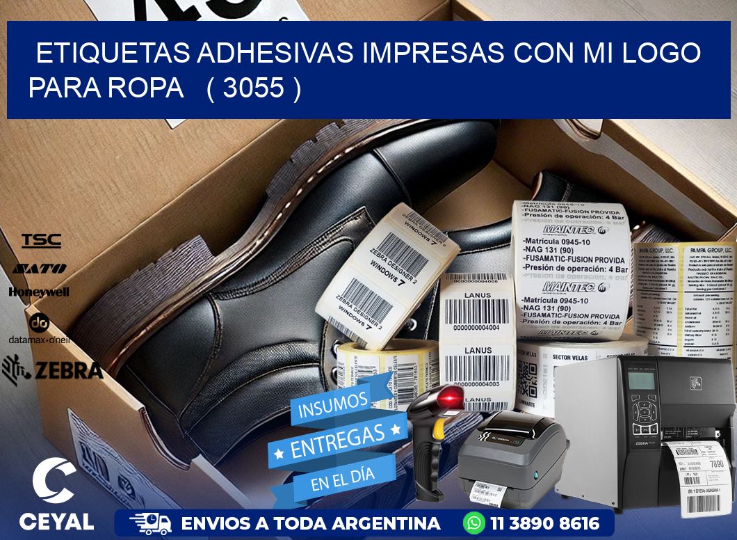 ETIQUETAS ADHESIVAS IMPRESAS CON MI LOGO PARA ROPA   ( 3055 )