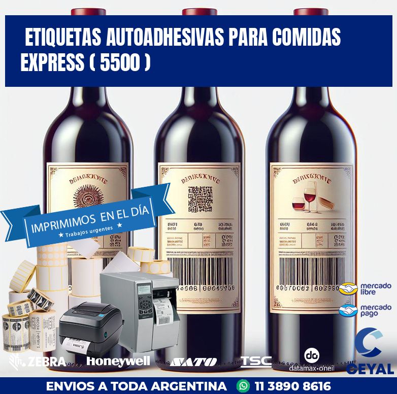 ETIQUETAS AUTOADHESIVAS PARA COMIDAS EXPRESS ( 5500 )