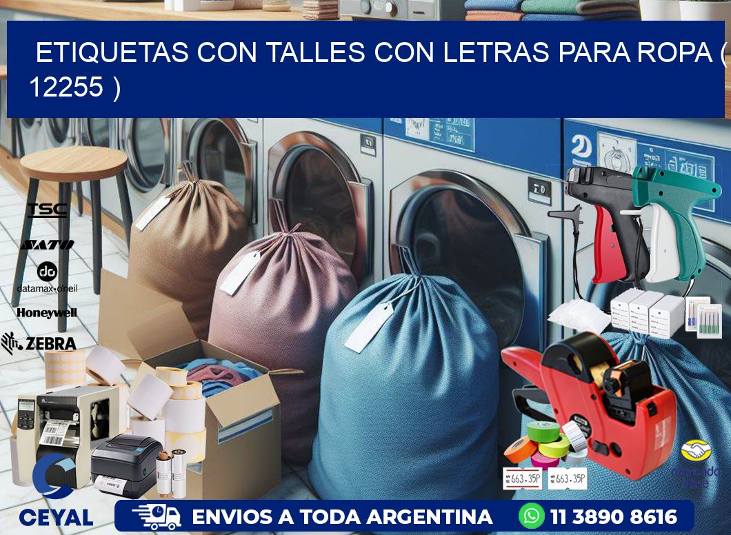 ETIQUETAS CON TALLES CON LETRAS PARA ROPA ( 12255 )