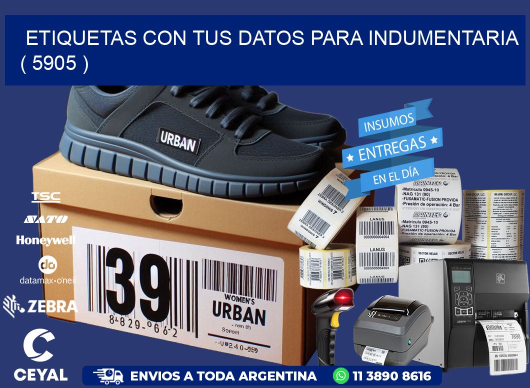 ETIQUETAS CON TUS DATOS PARA INDUMENTARIA   ( 5905 )