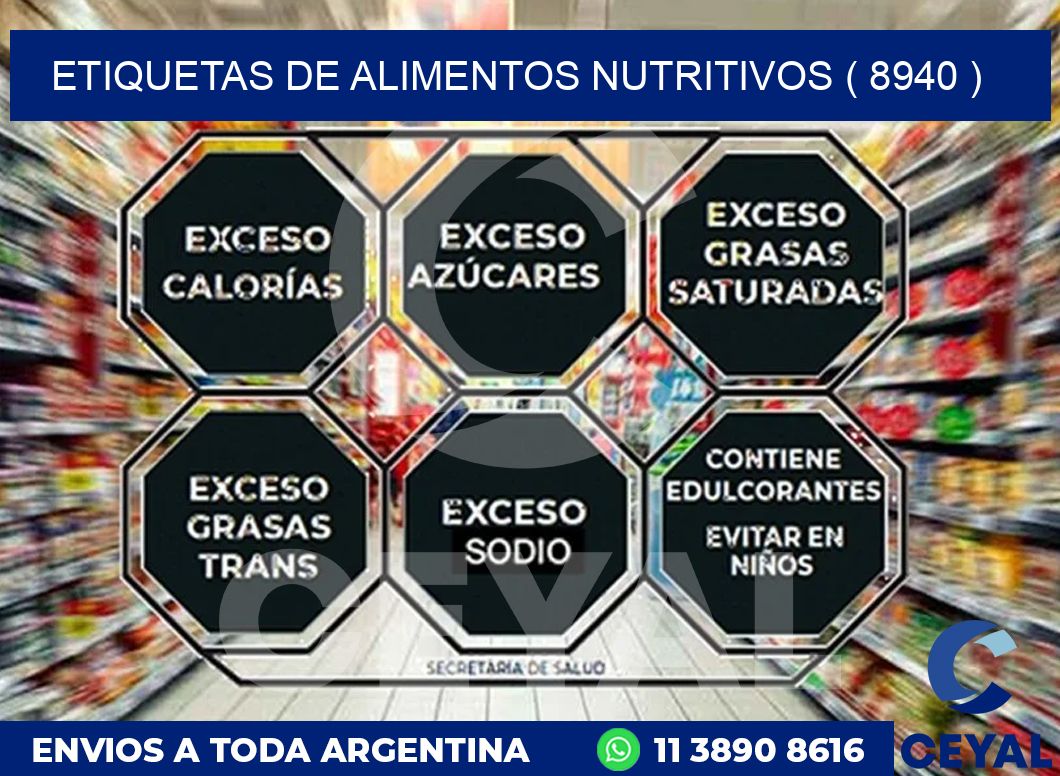 ETIQUETAS DE ALIMENTOS NUTRITIVOS ( 8940 )