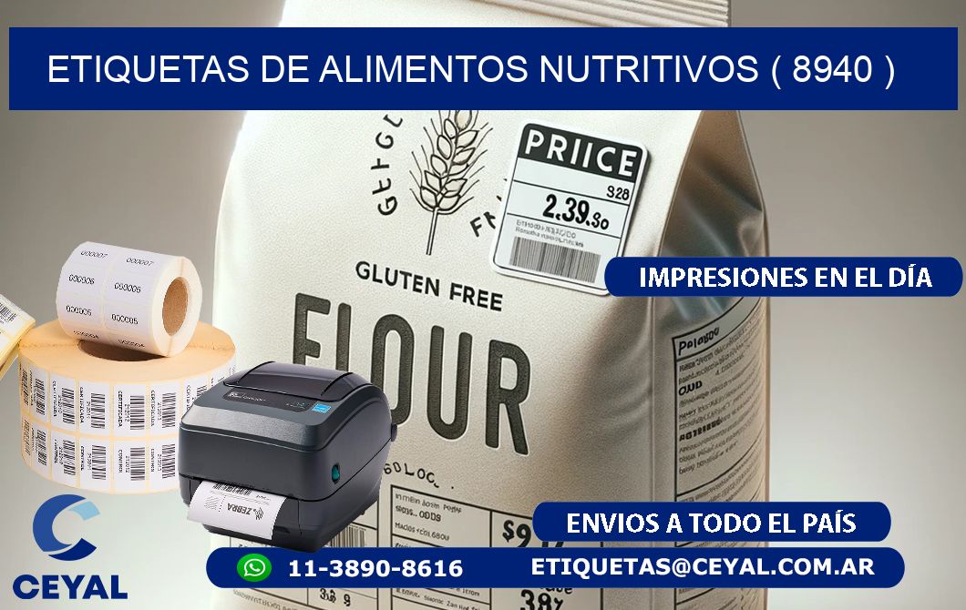 ETIQUETAS DE ALIMENTOS NUTRITIVOS ( 8940 )