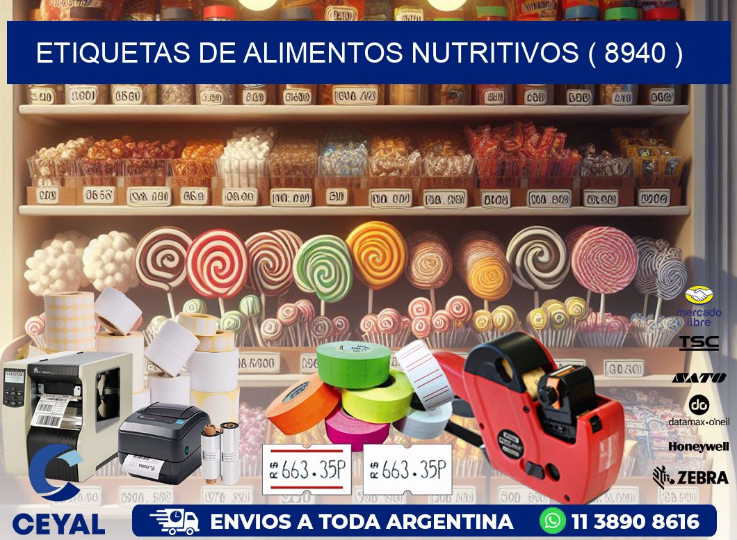 ETIQUETAS DE ALIMENTOS NUTRITIVOS ( 8940 )