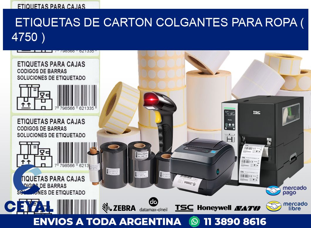 ETIQUETAS DE CARTON COLGANTES PARA ROPA ( 4750 )