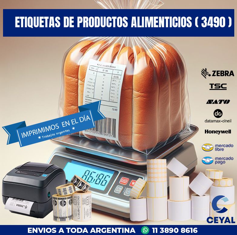 ETIQUETAS DE PRODUCTOS ALIMENTICIOS ( 3490 )