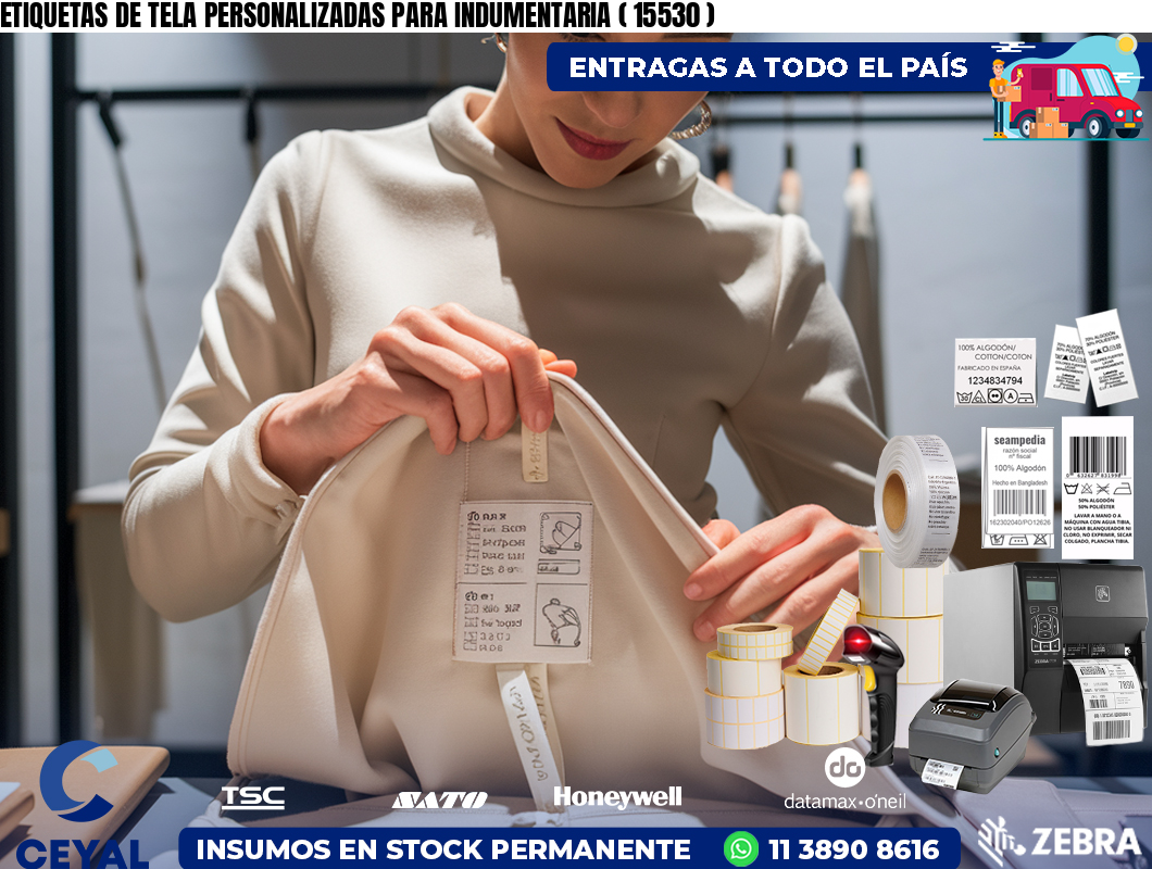 ETIQUETAS DE TELA PERSONALIZADAS PARA INDUMENTARIA ( 15530 )
