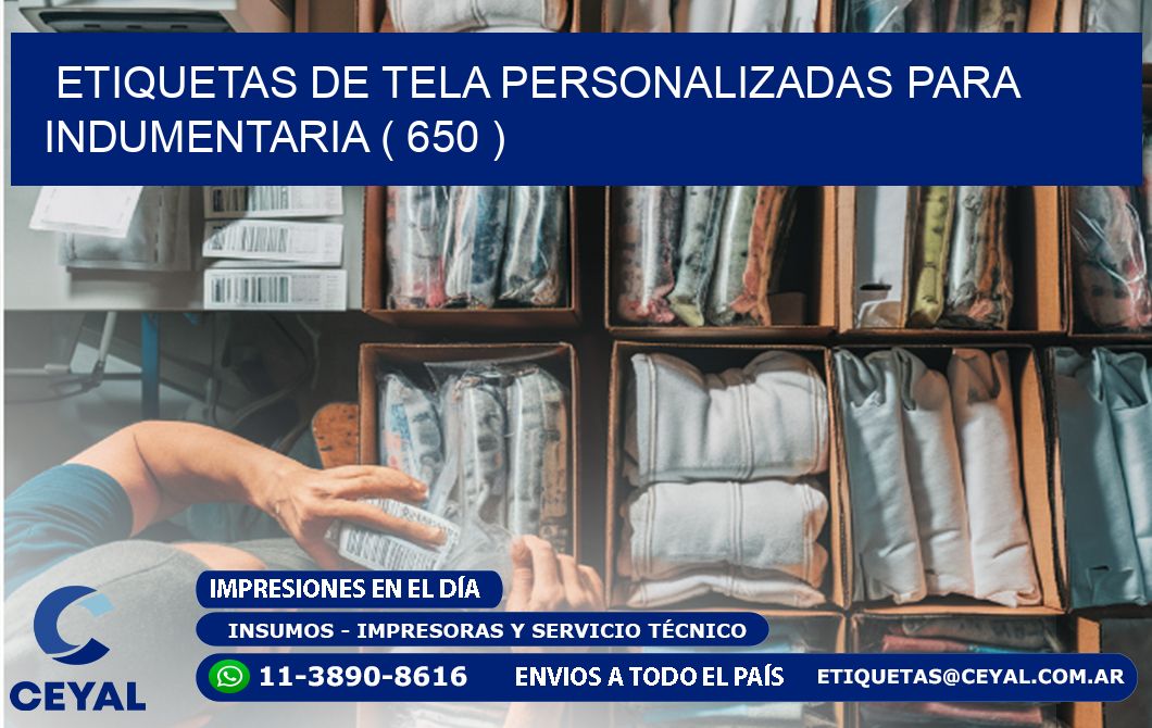 ETIQUETAS DE TELA PERSONALIZADAS PARA INDUMENTARIA ( 650 )