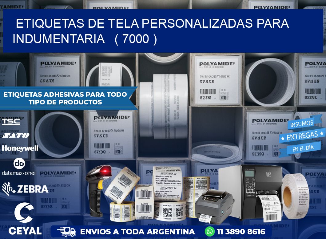 ETIQUETAS DE TELA PERSONALIZADAS PARA INDUMENTARIA   ( 7000 )