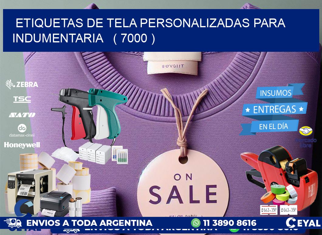 ETIQUETAS DE TELA PERSONALIZADAS PARA INDUMENTARIA   ( 7000 )