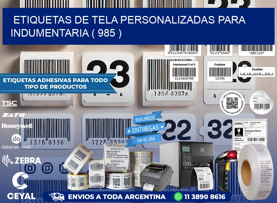 ETIQUETAS DE TELA PERSONALIZADAS PARA INDUMENTARIA ( 985 )