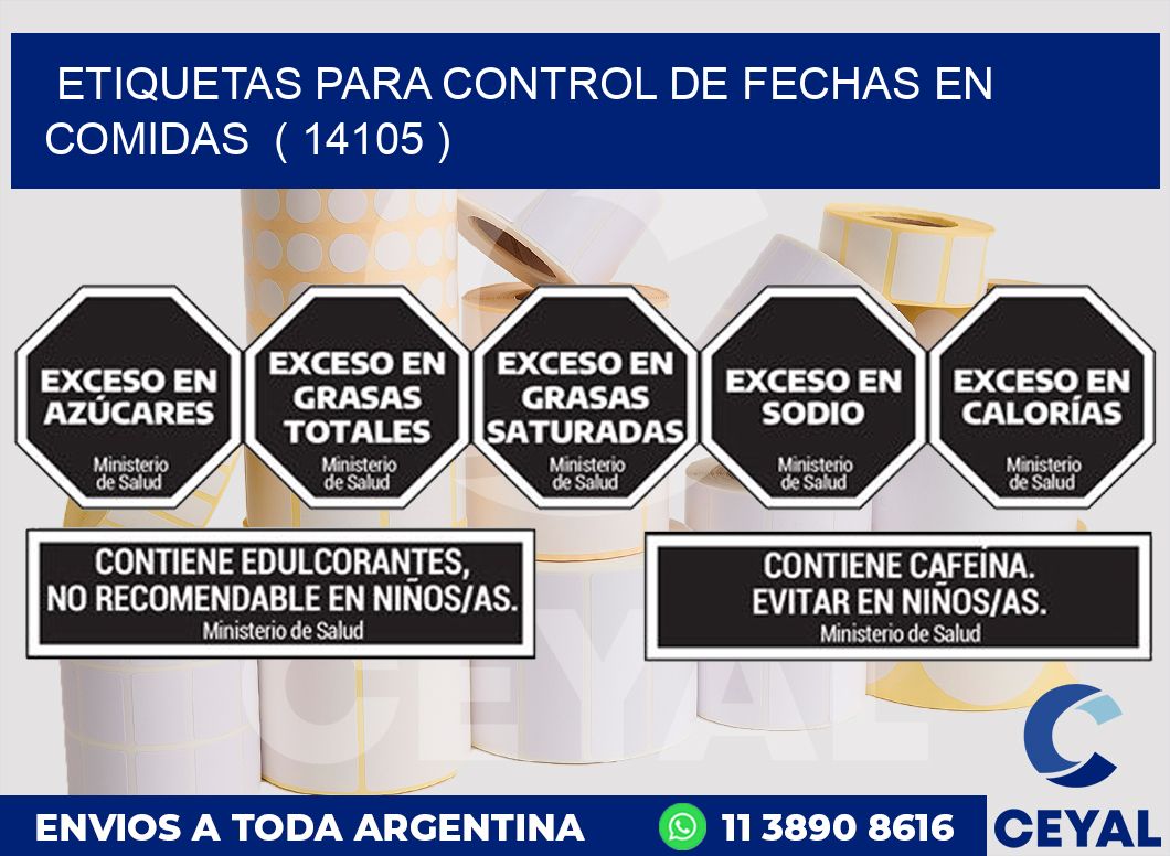 ETIQUETAS PARA CONTROL DE FECHAS EN COMIDAS  ( 14105 )