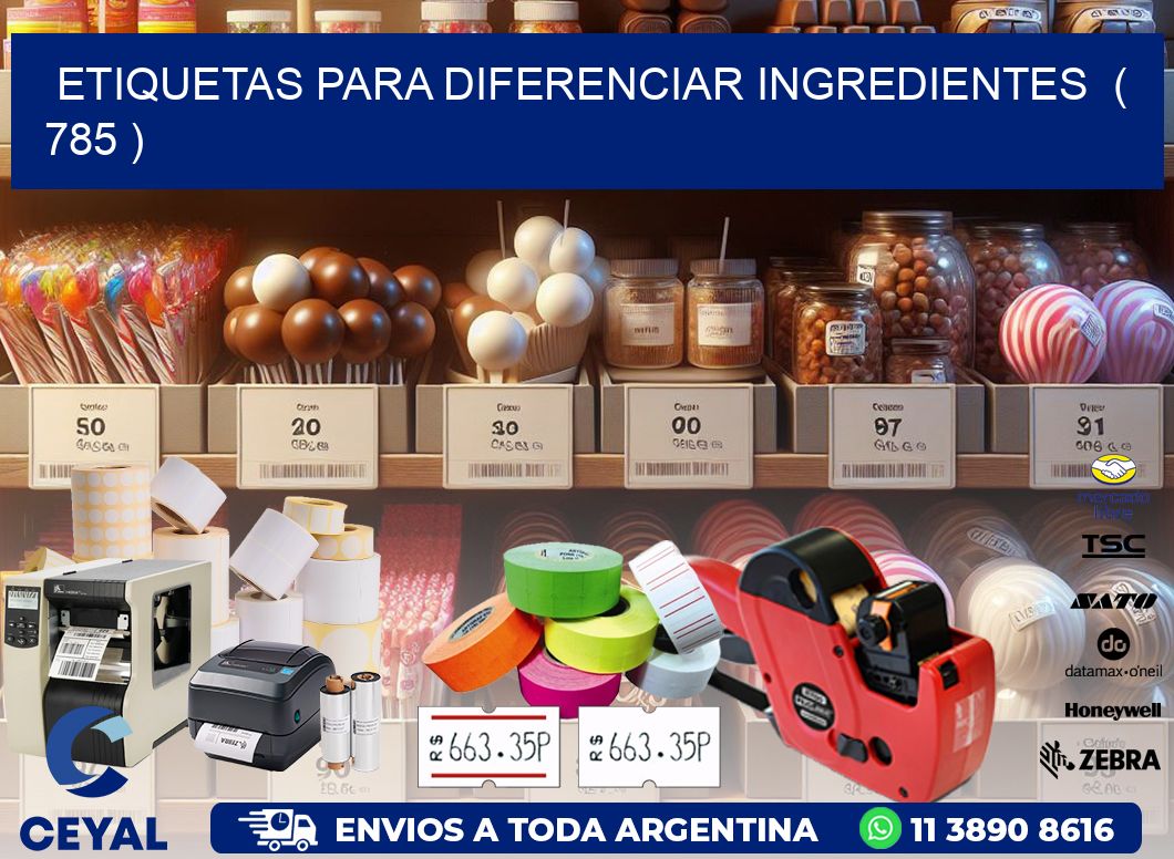 ETIQUETAS PARA DIFERENCIAR INGREDIENTES  ( 785 )
