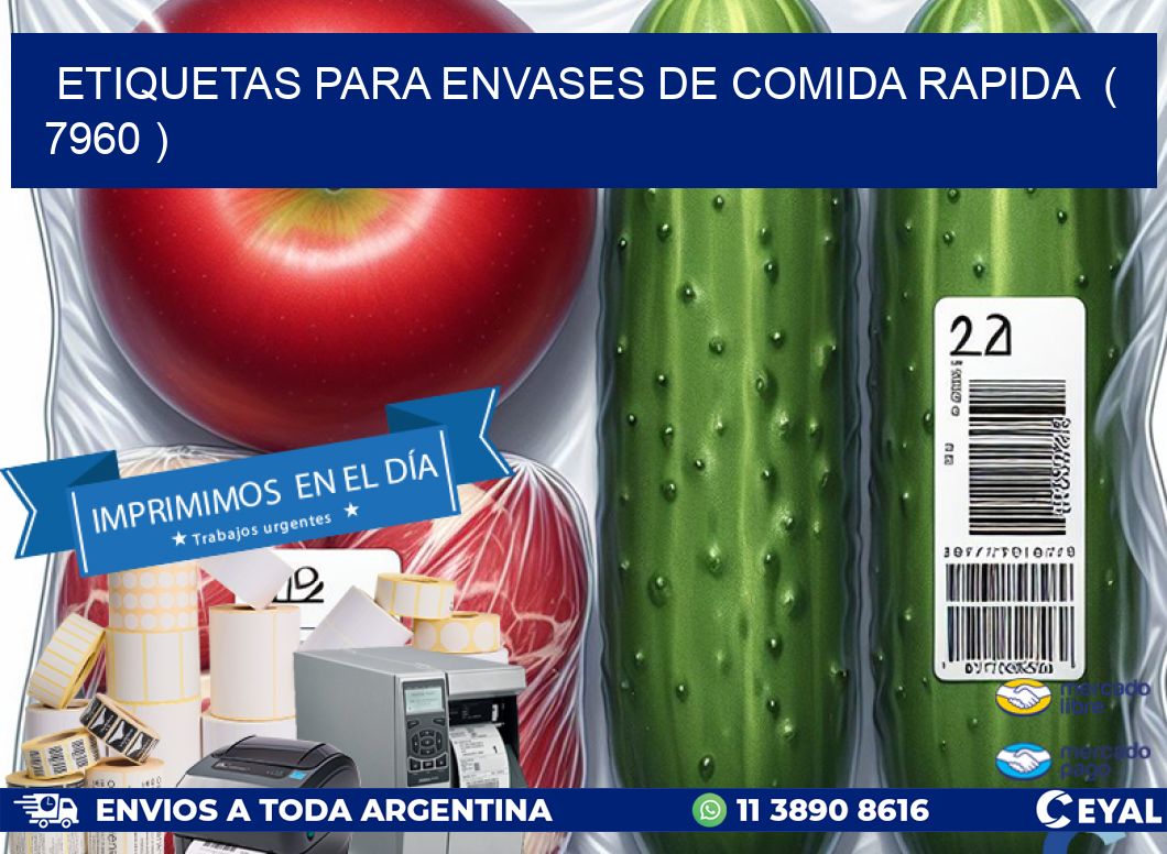 ETIQUETAS PARA ENVASES DE COMIDA RAPIDA  ( 7960 )