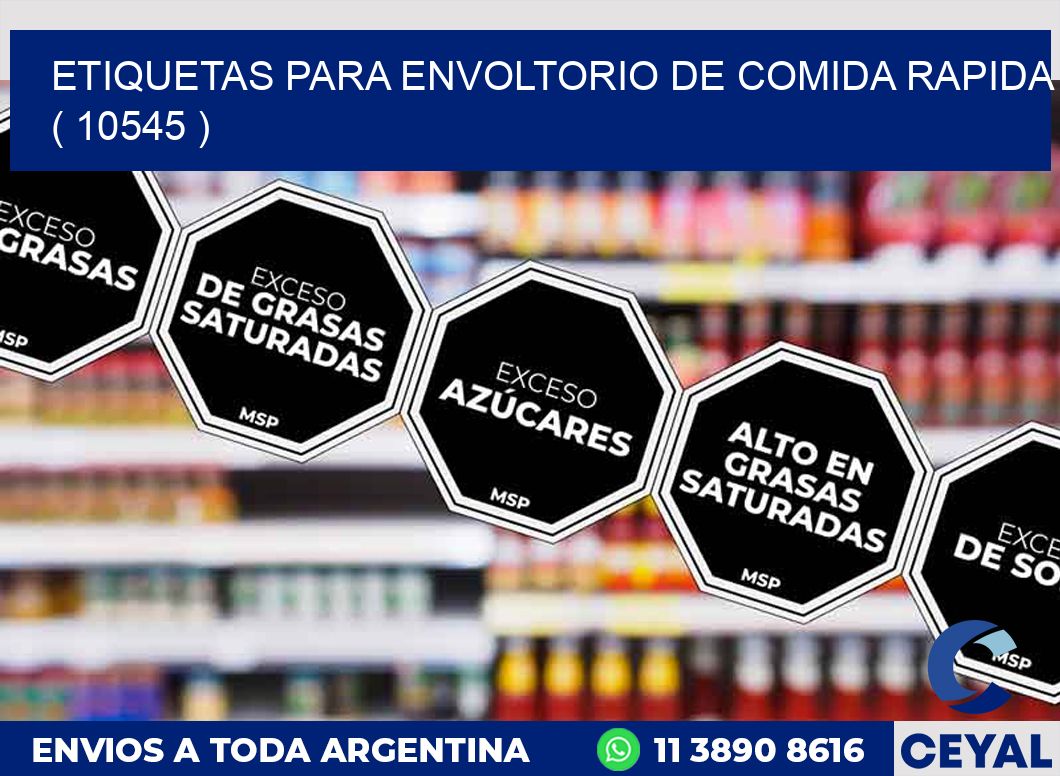 ETIQUETAS PARA ENVOLTORIO DE COMIDA RAPIDA  ( 10545 )