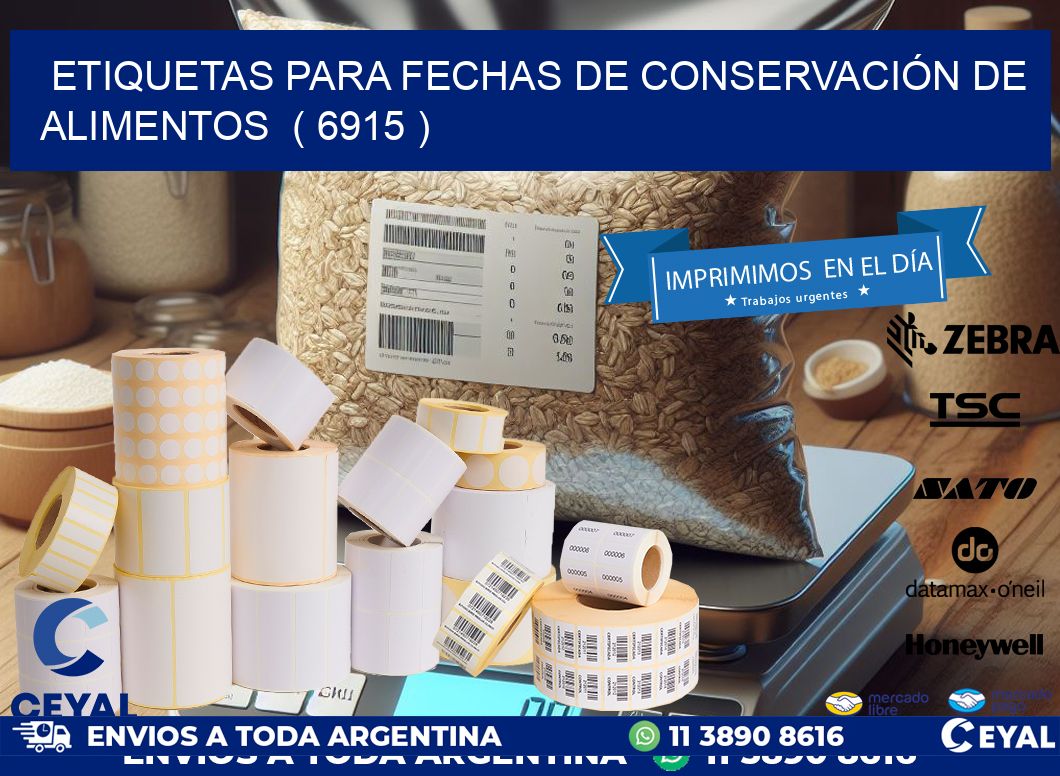 ETIQUETAS PARA FECHAS DE CONSERVACIÓN DE ALIMENTOS  ( 6915 )