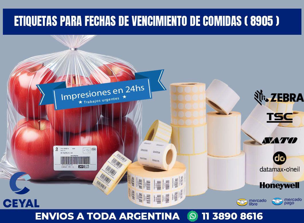 ETIQUETAS PARA FECHAS DE VENCIMIENTO DE COMIDAS ( 8905 )