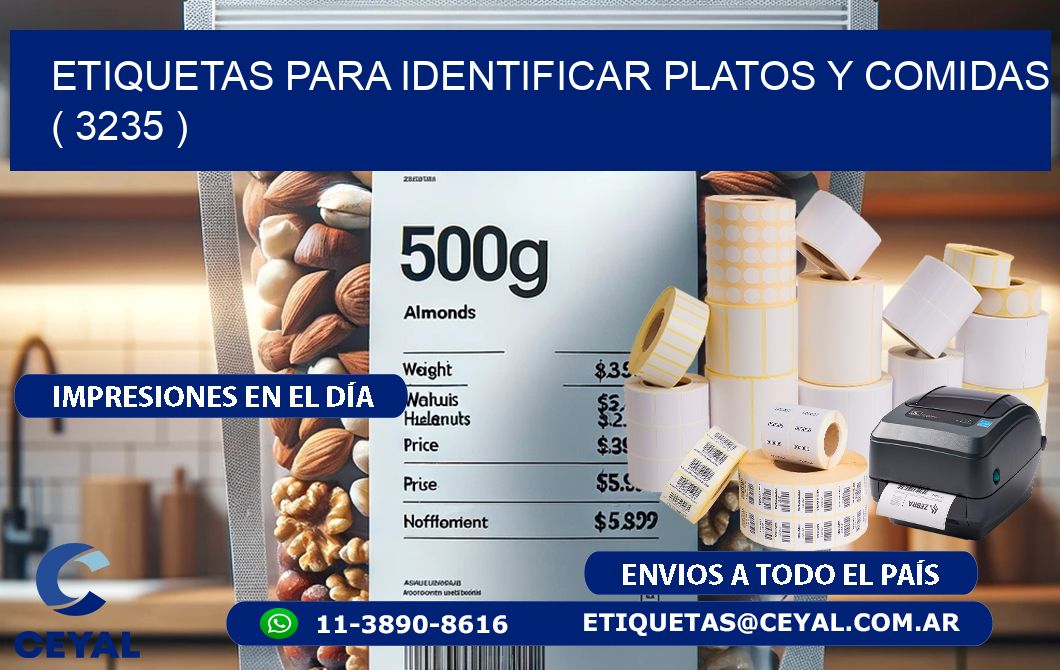 ETIQUETAS PARA IDENTIFICAR PLATOS Y COMIDAS  ( 3235 )