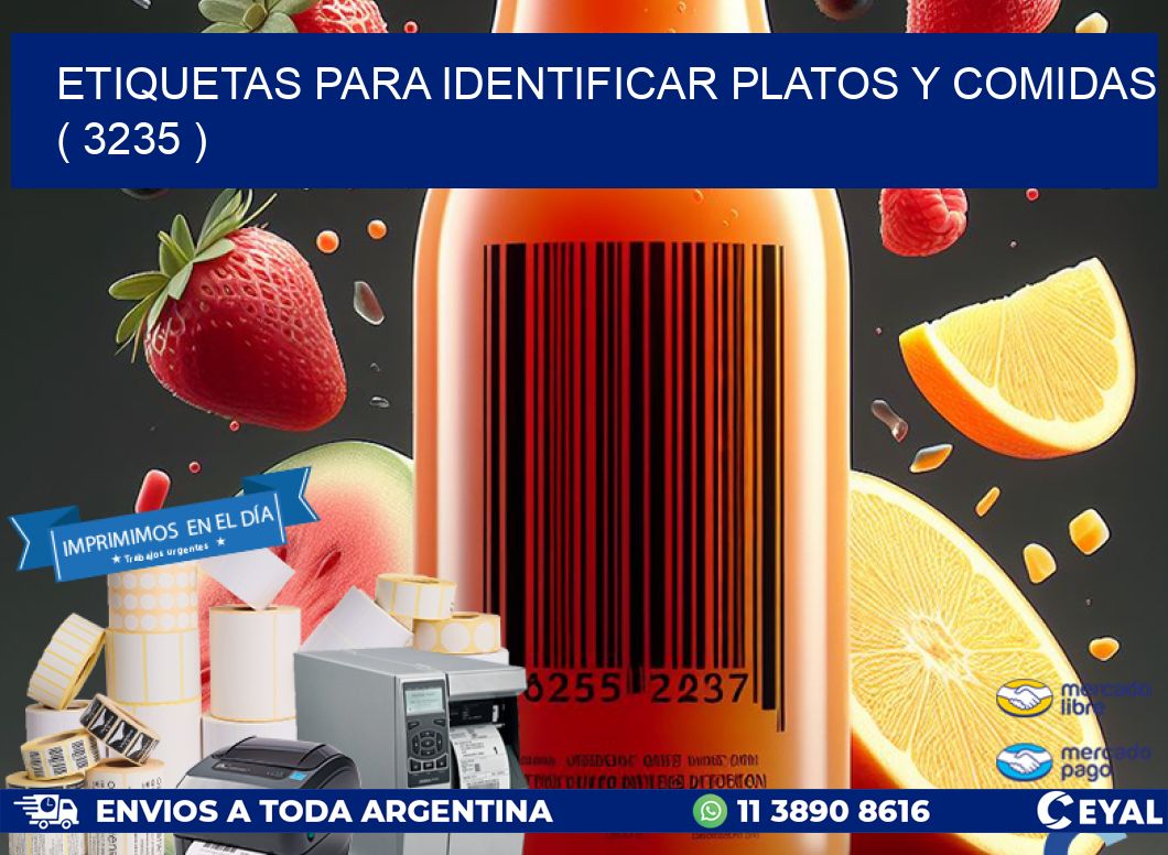 ETIQUETAS PARA IDENTIFICAR PLATOS Y COMIDAS  ( 3235 )