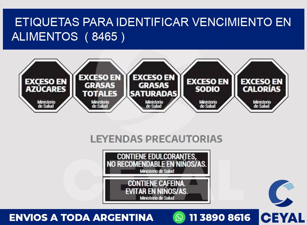 ETIQUETAS PARA IDENTIFICAR VENCIMIENTO EN ALIMENTOS  ( 8465 )