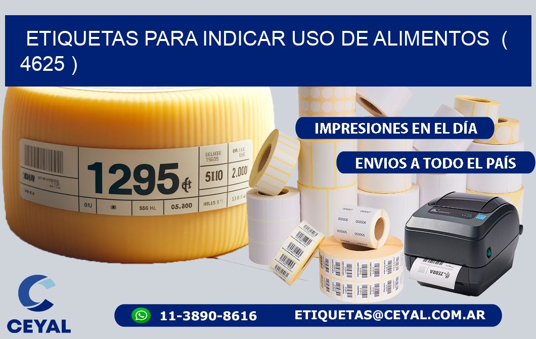 ETIQUETAS PARA INDICAR USO DE ALIMENTOS  ( 4625 )