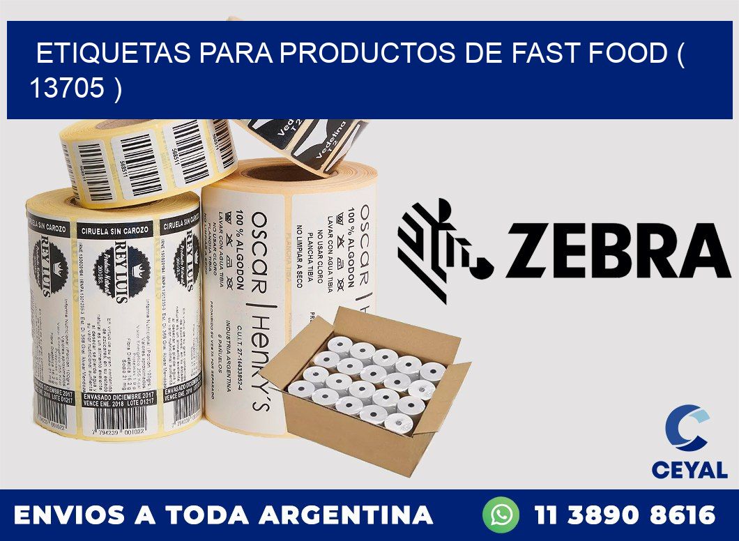 ETIQUETAS PARA PRODUCTOS DE FAST FOOD ( 13705 )