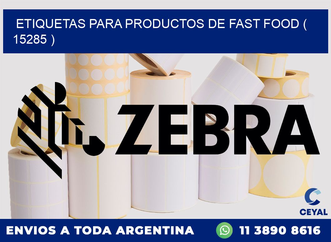 ETIQUETAS PARA PRODUCTOS DE FAST FOOD ( 15285 )