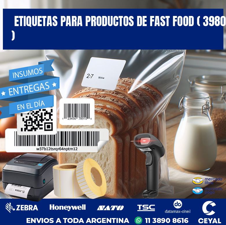 ETIQUETAS PARA PRODUCTOS DE FAST FOOD ( 3980 )