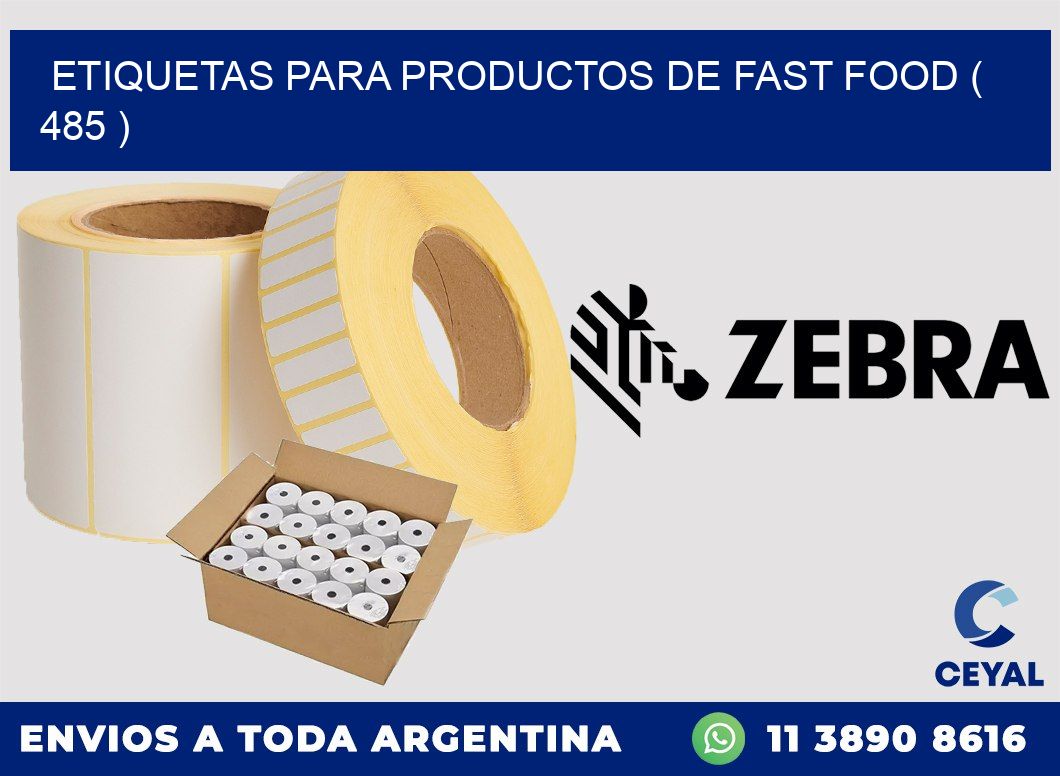 ETIQUETAS PARA PRODUCTOS DE FAST FOOD ( 485 )