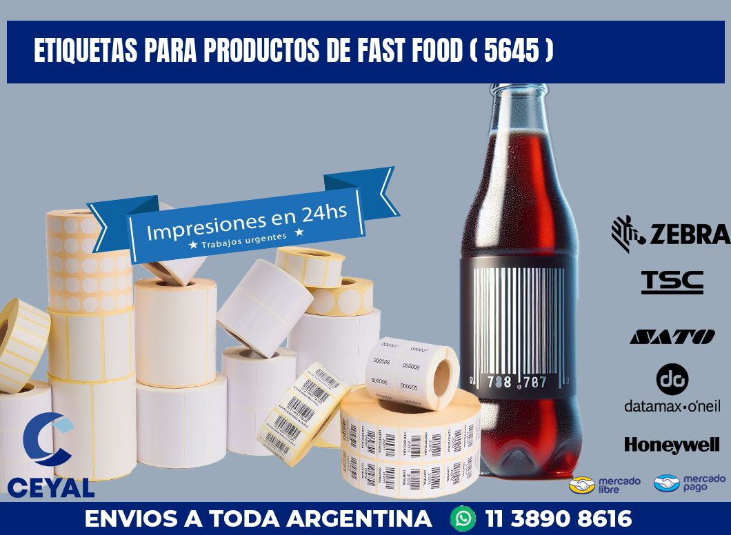 ETIQUETAS PARA PRODUCTOS DE FAST FOOD ( 5645 )