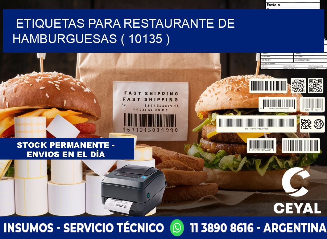 ETIQUETAS PARA RESTAURANTE DE HAMBURGUESAS ( 10135 )