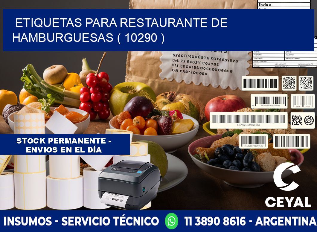 ETIQUETAS PARA RESTAURANTE DE HAMBURGUESAS ( 10290 )