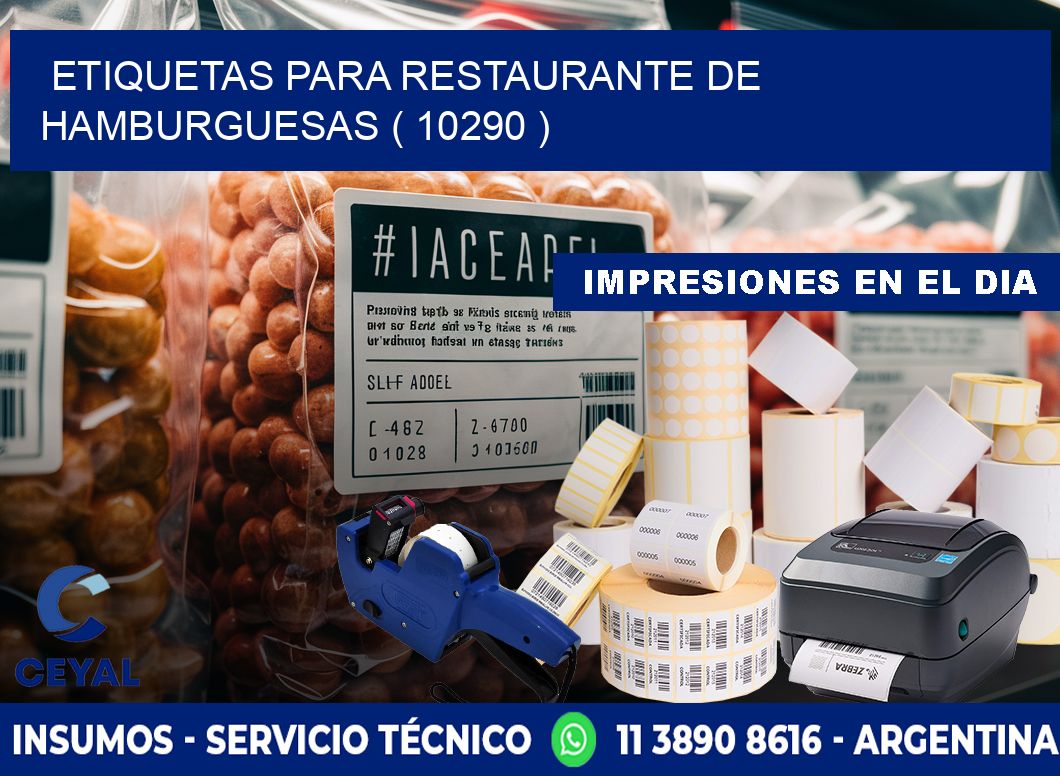 ETIQUETAS PARA RESTAURANTE DE HAMBURGUESAS ( 10290 )
