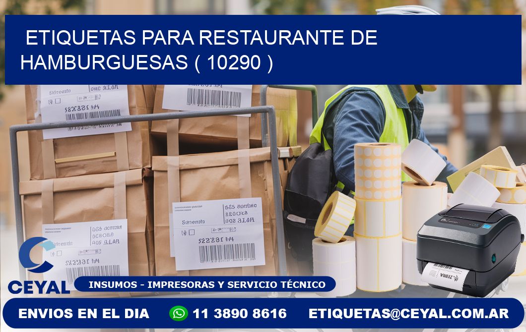 ETIQUETAS PARA RESTAURANTE DE HAMBURGUESAS ( 10290 )