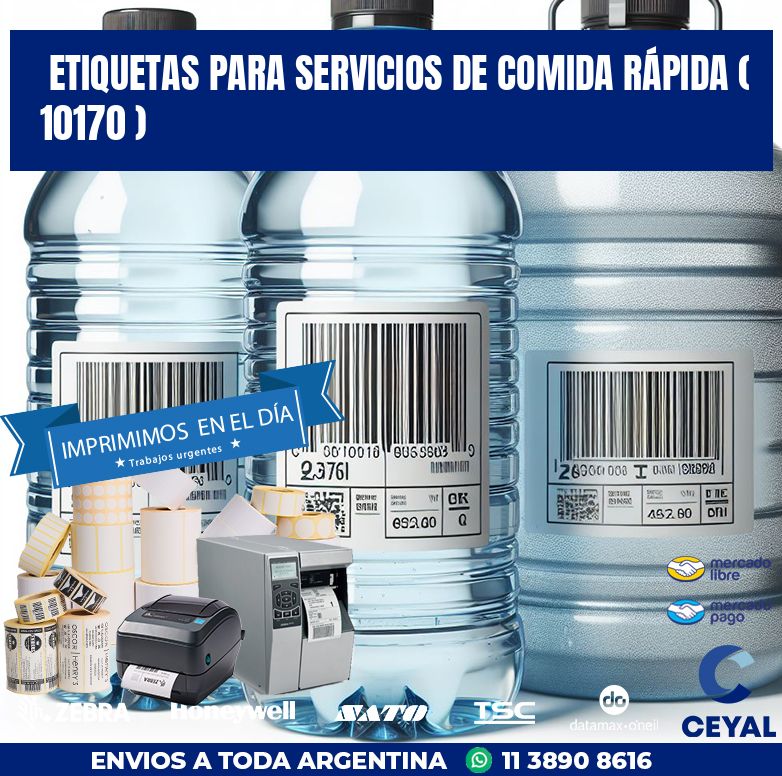 ETIQUETAS PARA SERVICIOS DE COMIDA RÁPIDA ( 10170 )