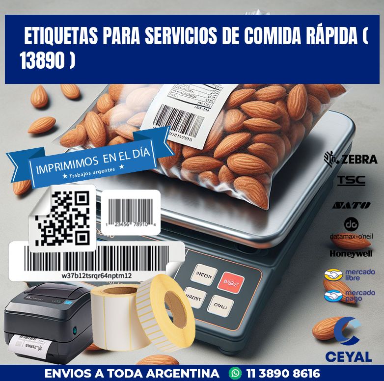 ETIQUETAS PARA SERVICIOS DE COMIDA RÁPIDA ( 13890 )